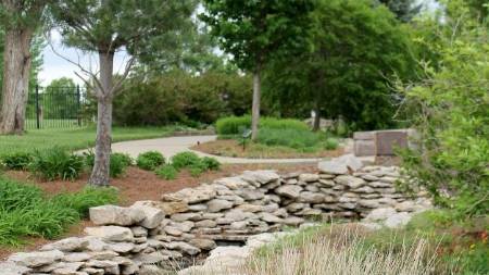 xeriscaped area with rocks
